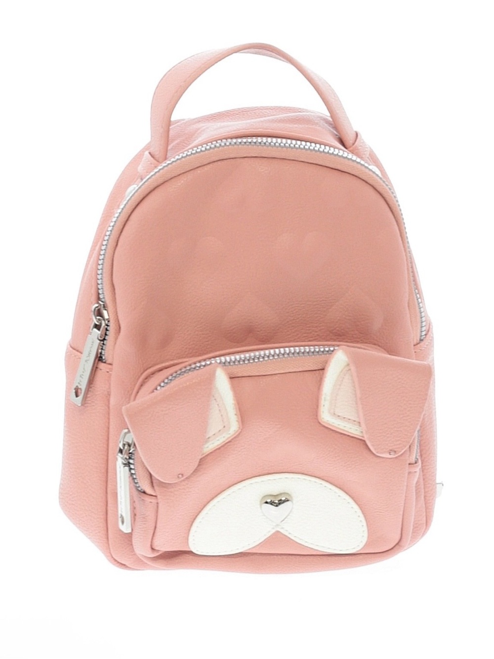 Betsey Johnson pink heart quilted dog mini backpack